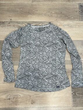 Patagonia Capilene Midweight Crew Baselayer Top Salt Grey Print 1206